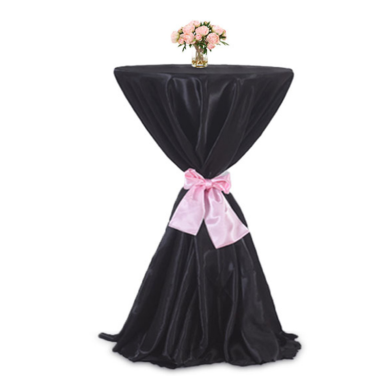 Black Fitted High Top Table Cocktail Round Tablecloth