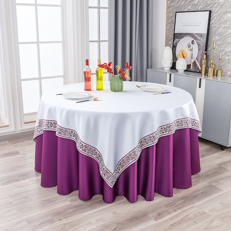 Double-layer Trim Table Banquet Wedding Tablecloths