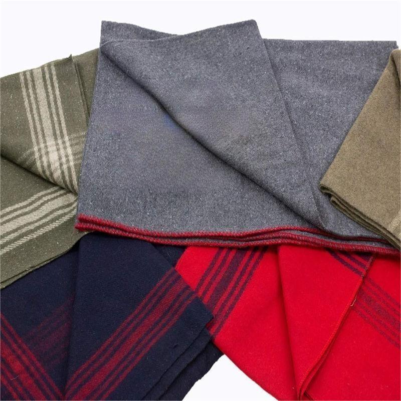 Military-style wool blanket emergency shelter pad