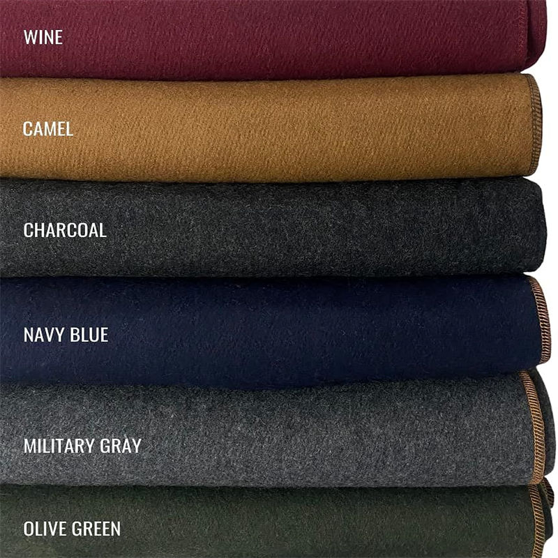 Wine color wool blanket - army use - cozy quality