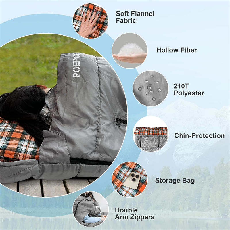 (200+30)*81 cm Durable sleeping bag