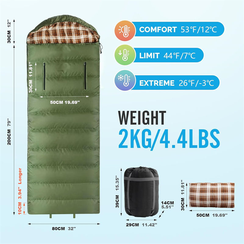 (200+30)*81 cm Polyester sleeping bag