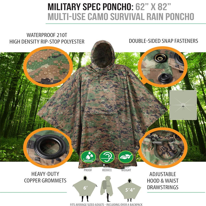 Portable rain poncho liner