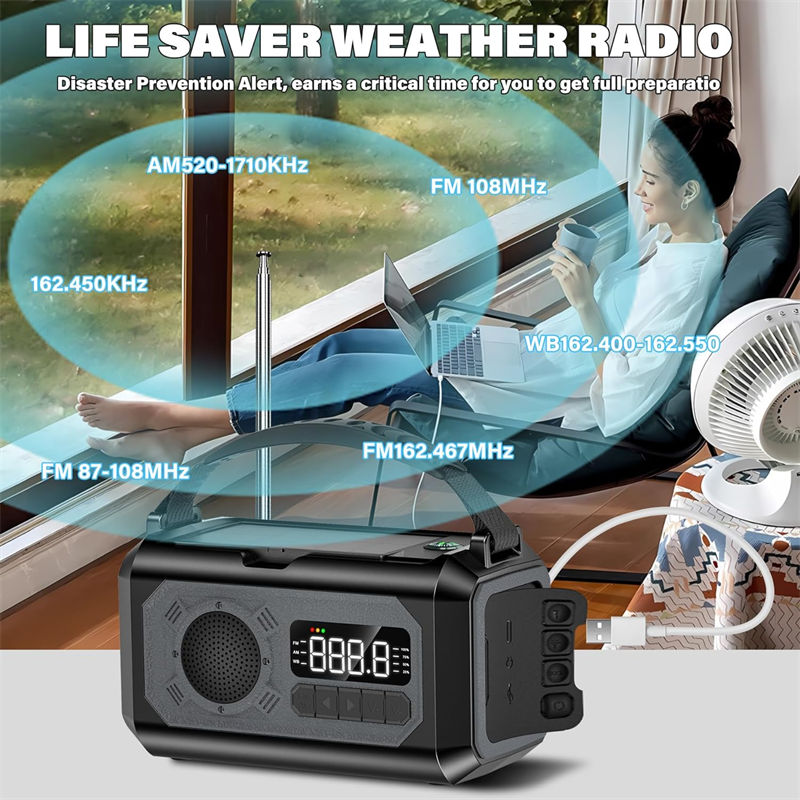 6.10x3.15x3.38 inches Solar Military Radio