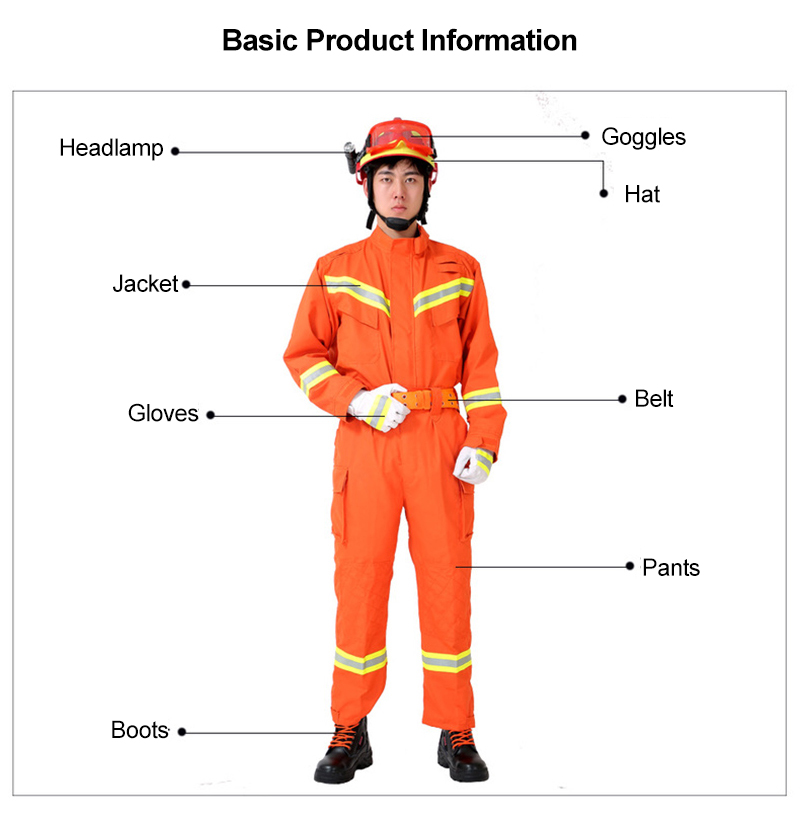 Orange Emergency Rescue Service with Reflective Strips