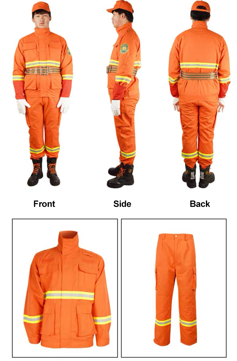 Orange Firefighter Combat Suit Set