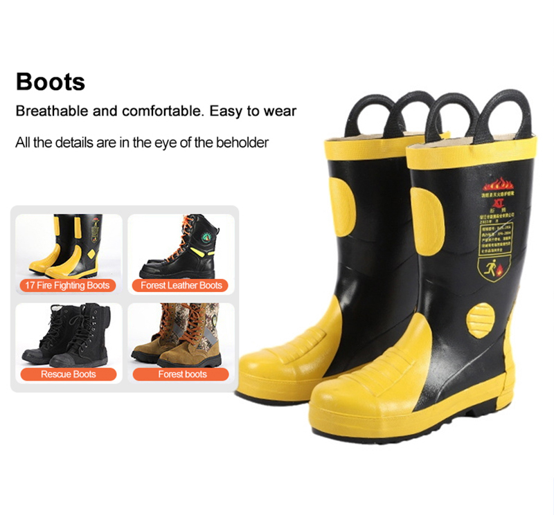 High-Top Fire Boots Ankle Protection