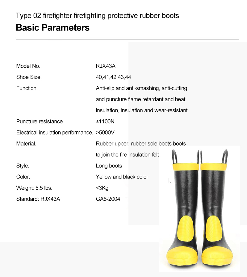 Lightweight 1.8kg Firefighter Boots