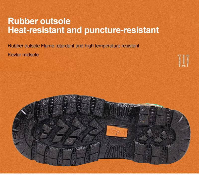 Khaki Anti-Smash Fire-Resistant Rescue Shoes