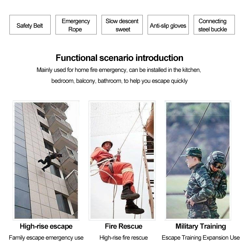 800kg Load-bearing Fire Rope Set