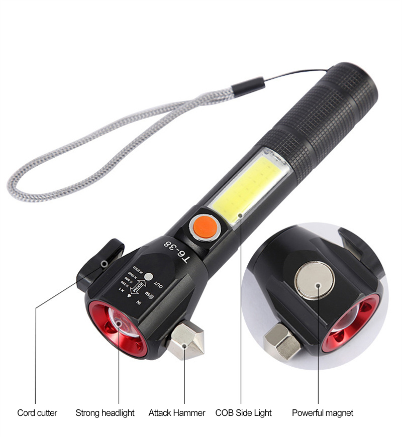 Fire Rescue Multi-function Flashlight
