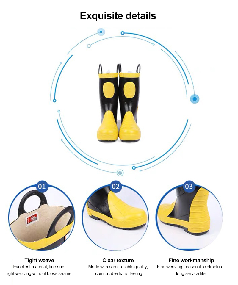 Waterproof Rubber Steel Rescue Boots