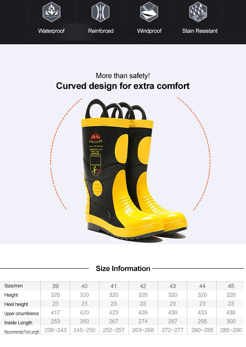 150°C Heat-Resistant Fire Steel Boots