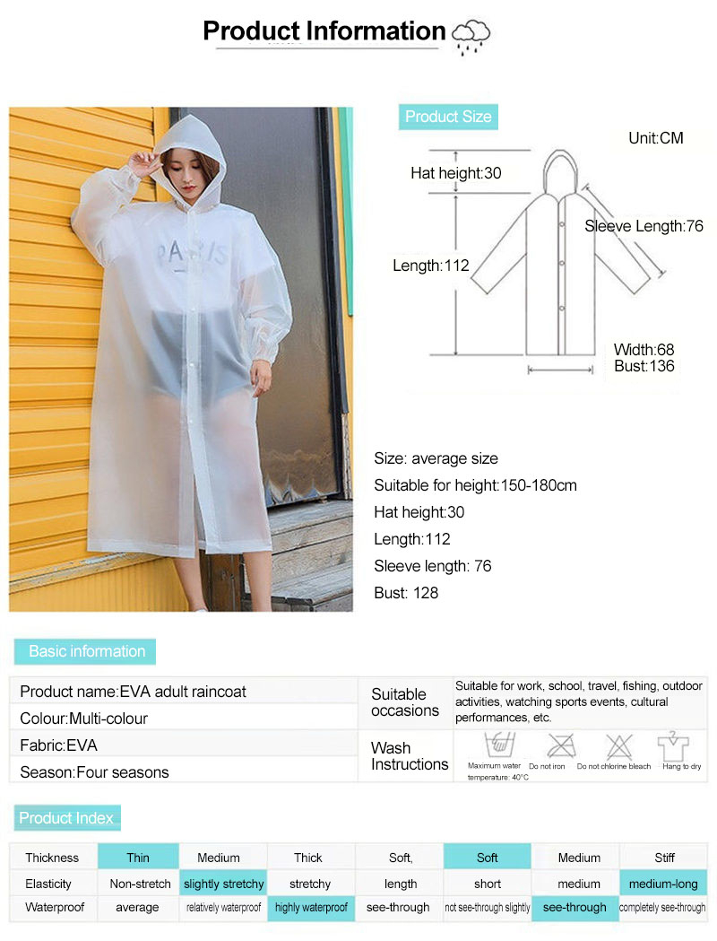 Flood Disaster Worker Front-Open Raincoat