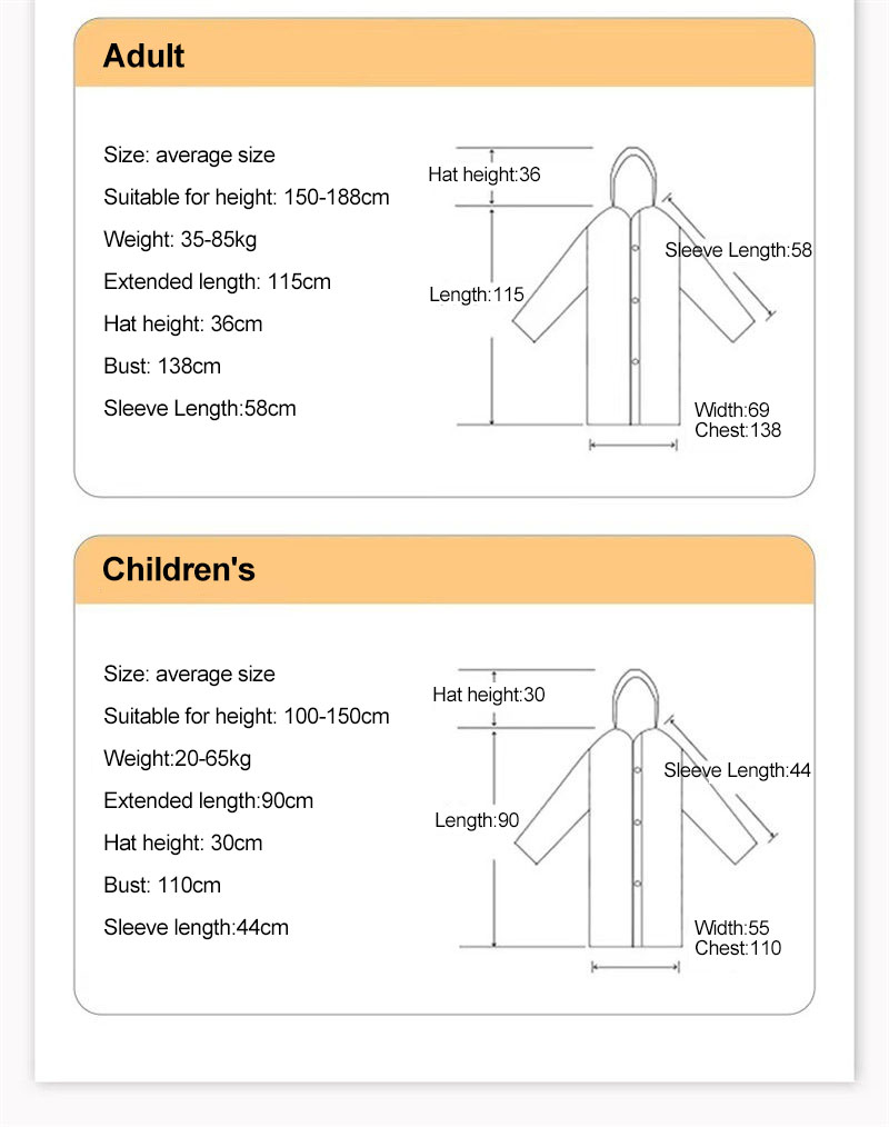 Emergency Rescue 36cm Hood EVA Raincoat