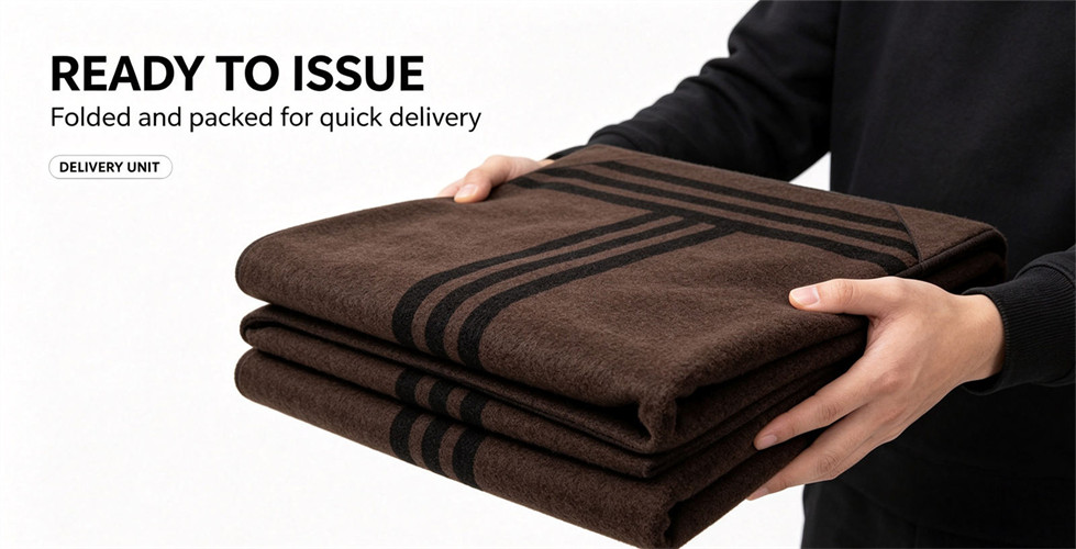 Wool polyester reserve blanket shown for quotation preparation in government stockpile planning.