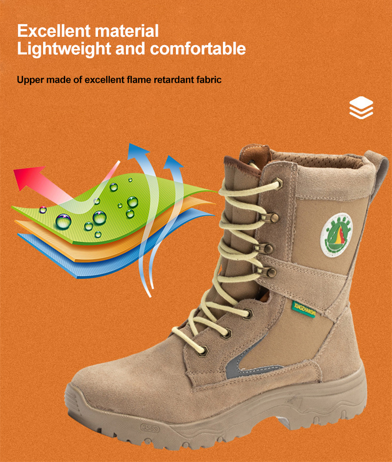 Beige Waterproof Forest Combat Boots