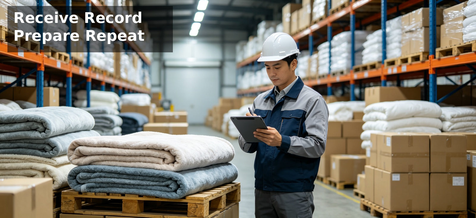 Emergency relief blanket receiving record for batch management, repeat orders and warehouse checks Emergency relief blanket receiving record for batch management, repeat orders and warehouse checks