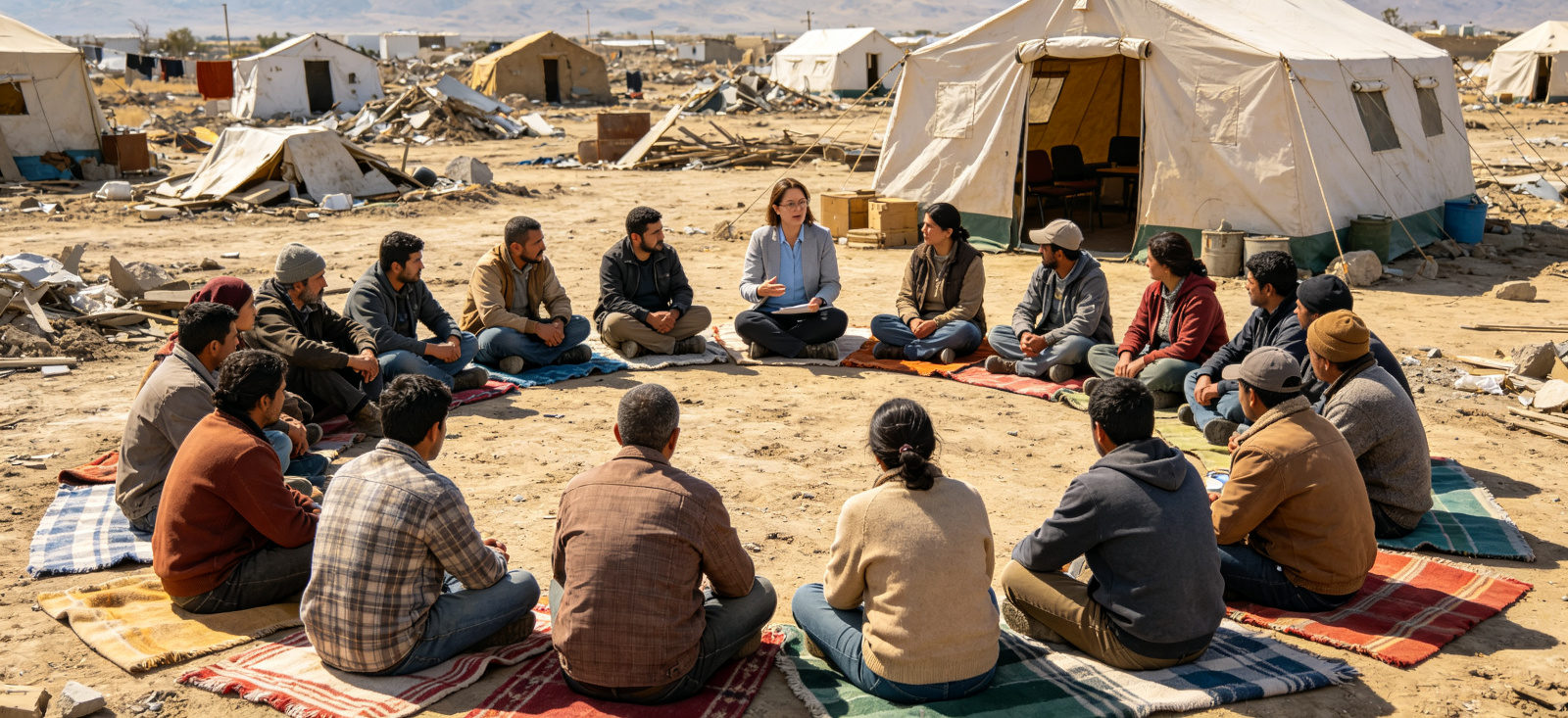 Emergency relief blanket camp group scene before buyer FAQs for field-use question context Emergency relief blanket camp group scene before buyer FAQs for field-use question context