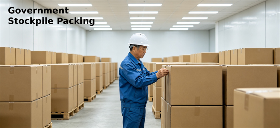 Emergency relief blanket government stockpile packing for carton planning and reserve storage