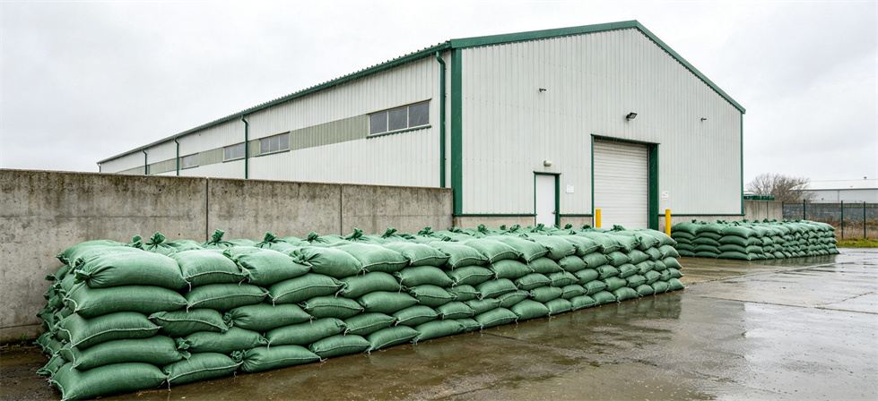 Flood sandbags site perimeter stock for buyer review before FAQ and final project confirmation