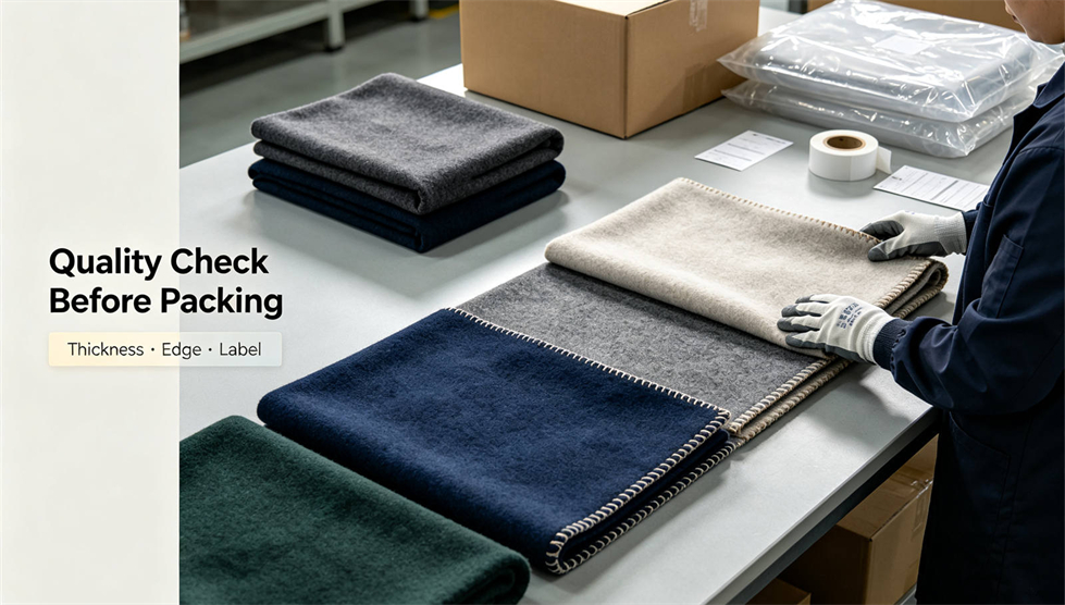 Emergency blanket packing presentation showing solid color navy blue for institutional procurement review Emergency blanket packing presentation showing solid color navy blue for institutional procurement review