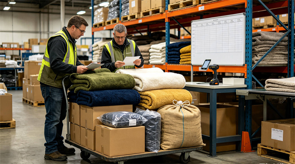 Emergency blanket warehouse stock showing solid color brown warehouse for institutional procurement review Emergency blanket warehouse stock showing solid color brown warehouse for institutional procurement review
