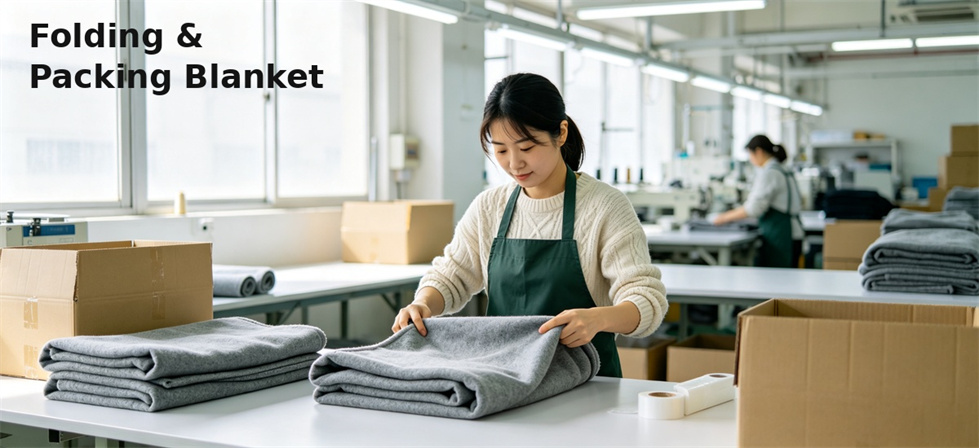 Blankets folded at a packing station for carton and container weight estimation and supply planning