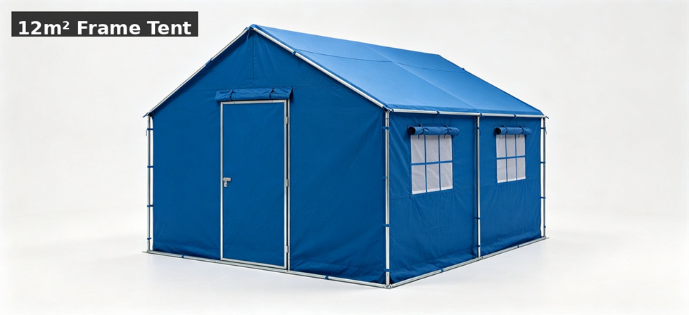 Frame tent 12sqm white bg shown for what is a frame tent in institutional relief tent procurement planning