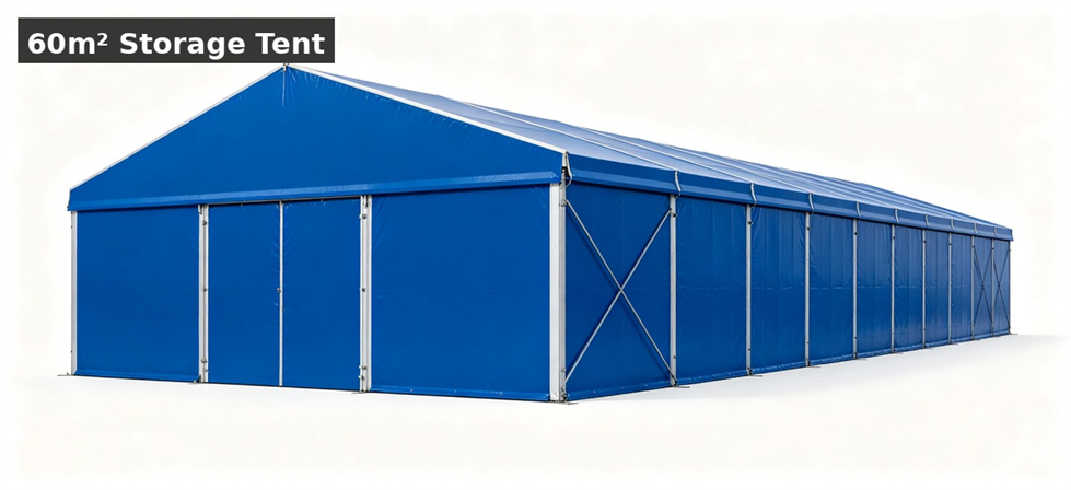 Frame tent 60sqm white bg for institutional relief tent procurement and project review