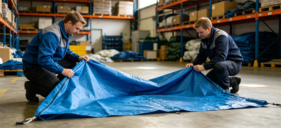 Frame tent fabric unfolding for institutional relief tent procurement and project review