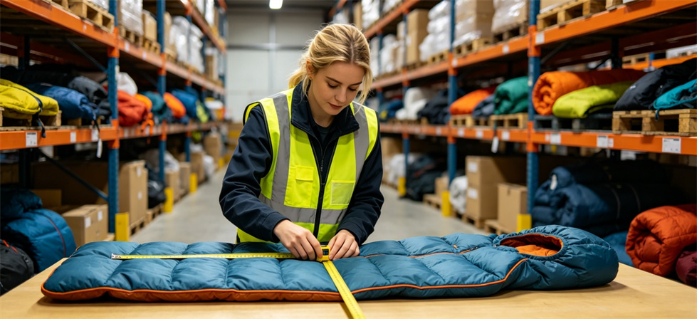 Sleeping bag measuring shown for sleeping bag sample checks most buyers skip in institutional sleeping bag procurement review