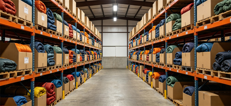 Sleeping bag warehouse storage for institutional sleeping bag procurement and supply planning