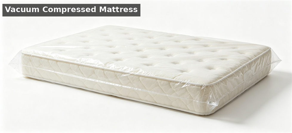 Vacuum compressed school mattress plastic packaging white bg for school dormitory supplies procurement and institutional