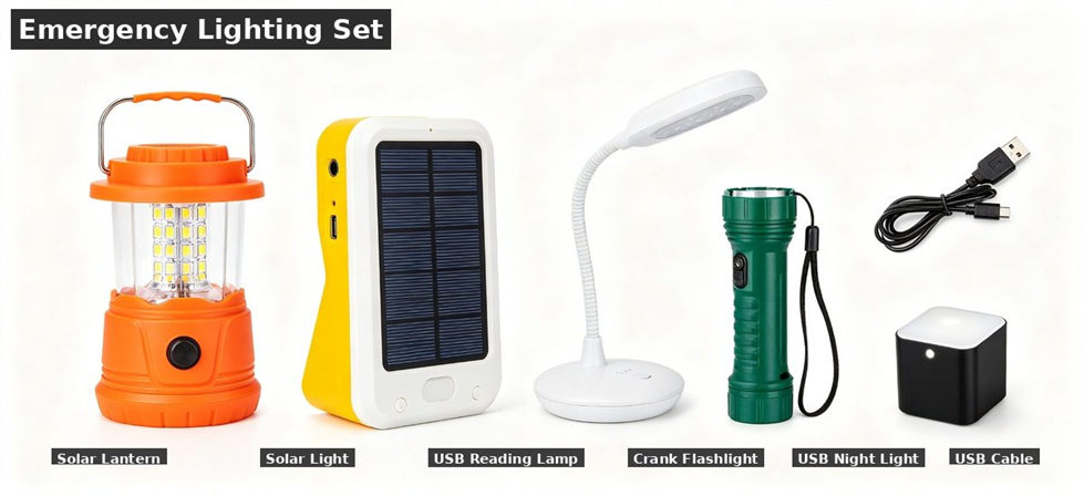 School emergency lighting set flashlight solar light for school dormitory supplies procurement and institutional supply