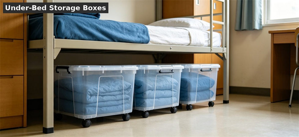 School dormitory under bed storage boxes wheels for school dormitory supplies procurement and institutional supply planning