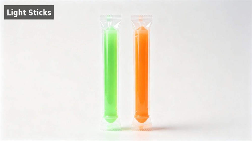 Chemical light sticks emergency lighting and signal devices green and orange glow Chemical light sticks emergency lighting and signal devices green and orange glow