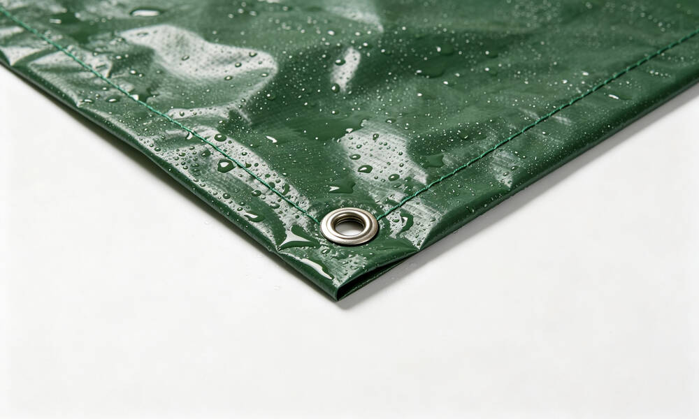 Emergency tent groundsheet and floor waterproof layers cross-section showing PE coating and reinforced seams