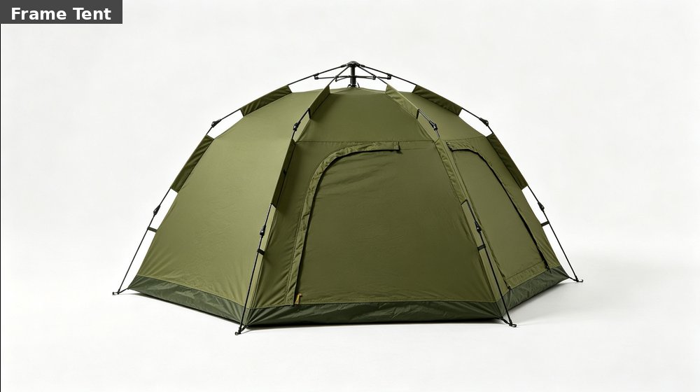 Field training supply image showing olive green frame tent white background for government training camps, duty rotations and bulk procurement planning