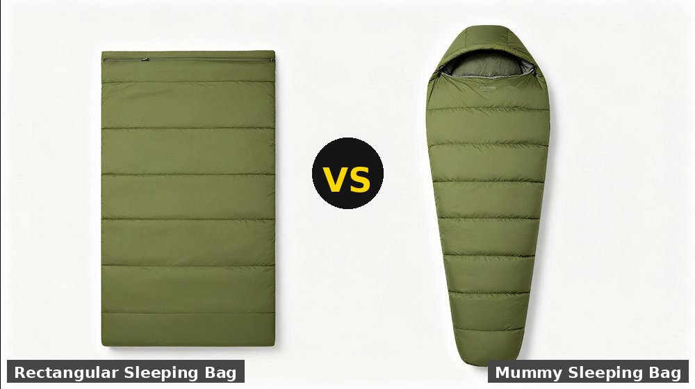 Field training supply image showing vs envelope vs mummy sleeping bag for government training camps, duty rotations and bulk procurement planning