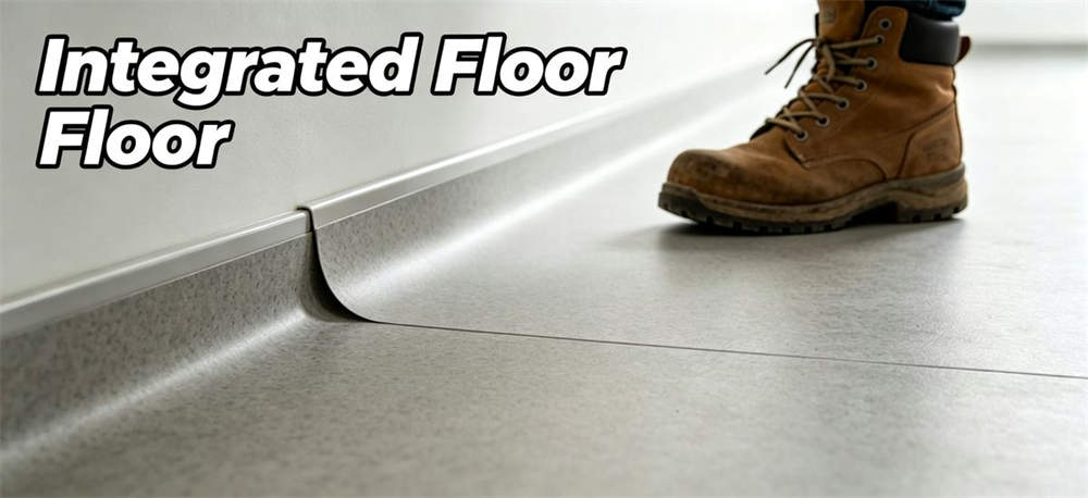 Close-up of relief tent integrated flooring system connected to walls