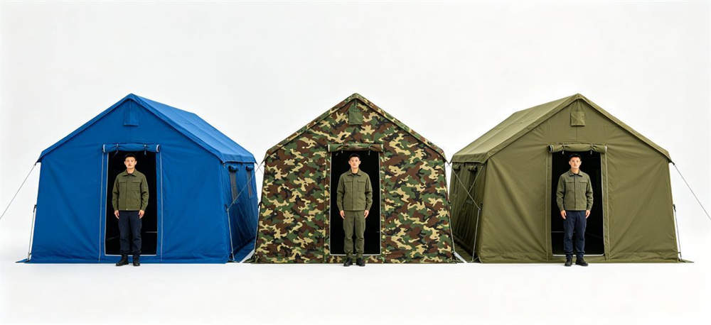 Relief tent selection summary with multiple tent types and checkmarks