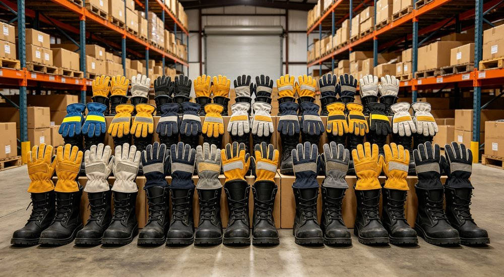 Bulk order configuration gloves boots rows for comparing gloves, safety footwear and operational protection requirements