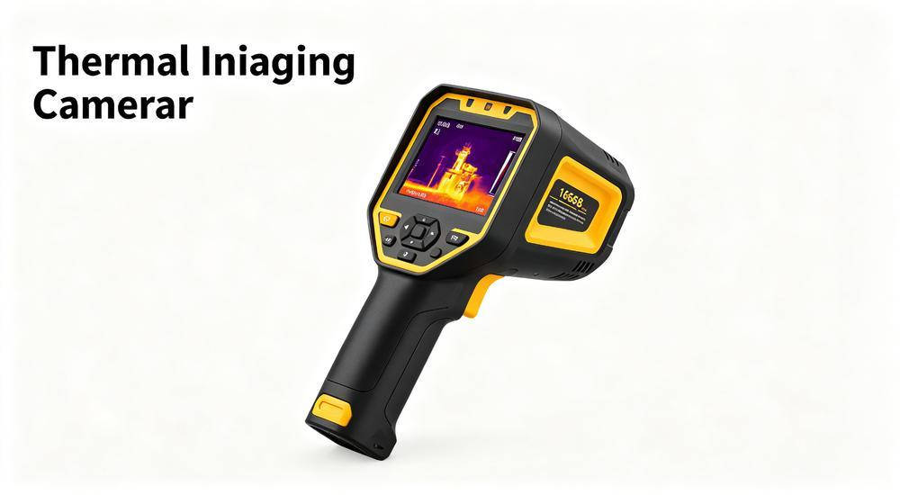 Handheld thermal imaging camera for firefighting and rescue on white background Handheld thermal imaging camera for firefighting and rescue on white background
