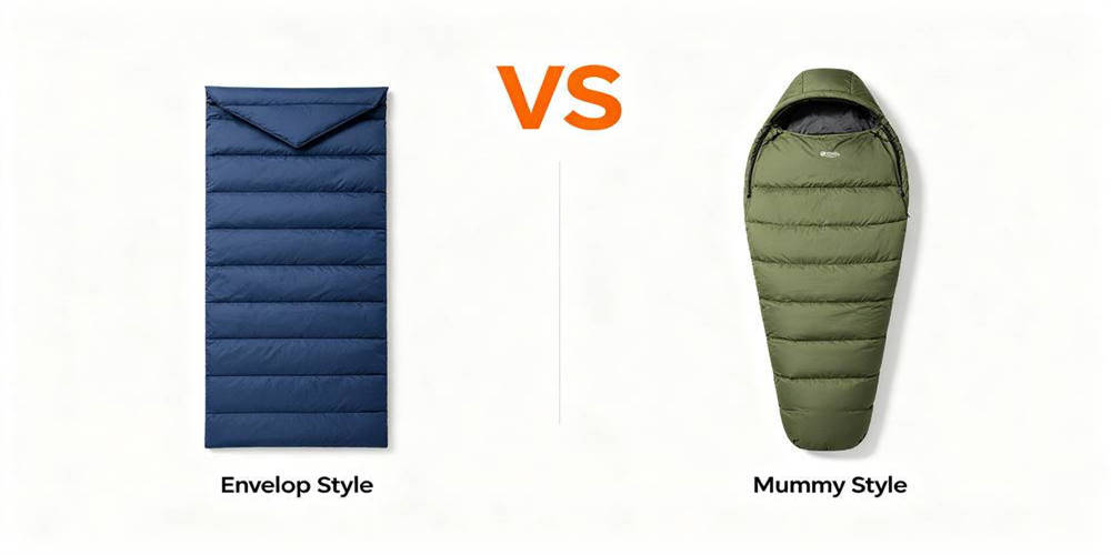 Comparison of envelope style vs mummy style sleeping bags for cold weather use