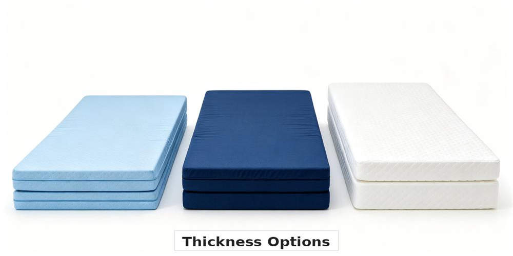 hospital waterproof mattress thickness comparison 5cm light blue 8cm dark blue 10cm white YRF