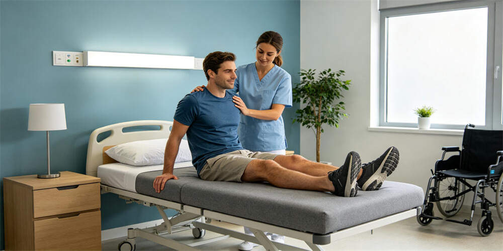 hospital waterproof mattress application rehabilitation ward nurse patient YRF textile China manufac