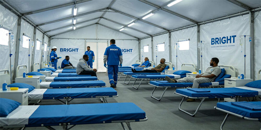 hospital waterproof mattress application refugee camp medical tent humanitarian aid YRF textile Chinahospital waterproof mattress application refugee camp medical tent humanitarian aid YRF textile China