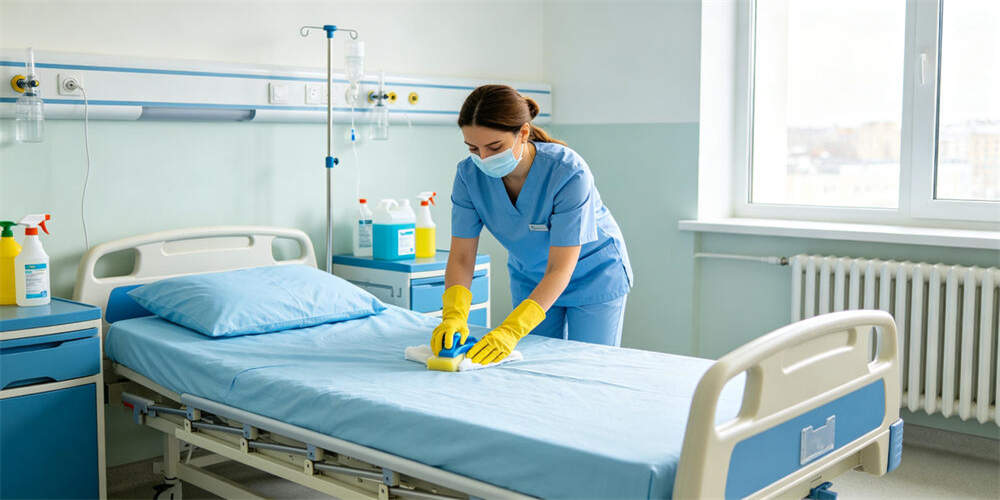 hospital waterproof mattress application ward cleaning disinfection cleaner YRF textile China manufactu