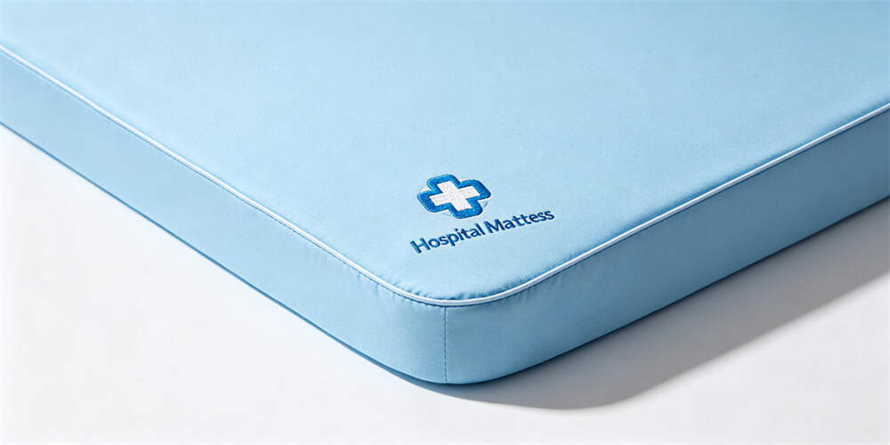 hospital waterproof mattress detail embroidered logo hospital mattress YRF textile China manufacture